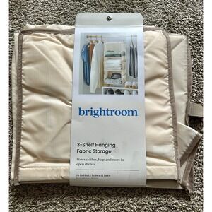 3 Shelf Hanging Fabric Storage Organizer - Beige Brightroom Home 26"x12" NEW